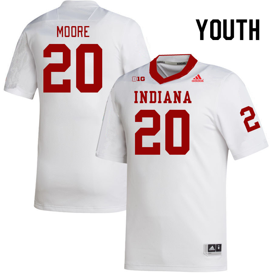 Youth #20 Louis Moore Indiana Hoosiers College Football Jerseys Stitched-White